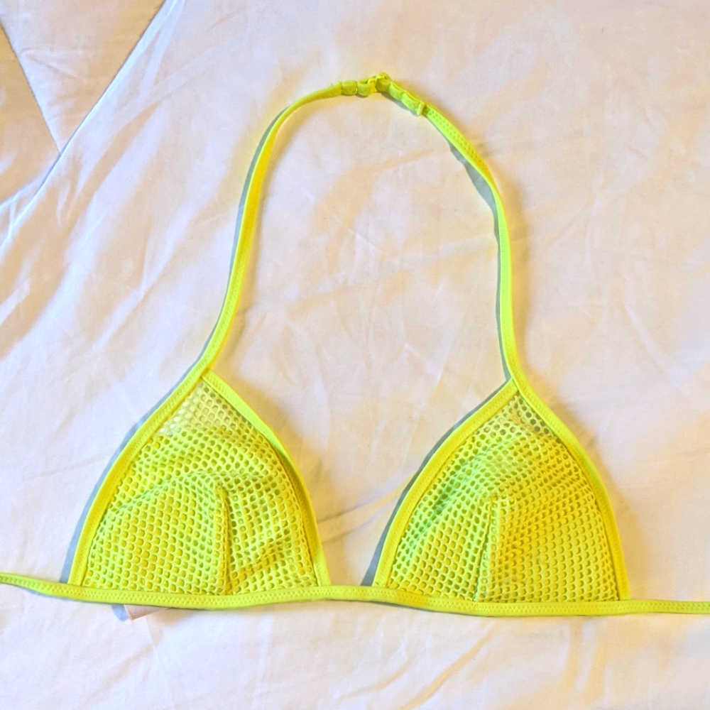 Neon Yellow Victoria's Secret Swim Top Size SMALL
